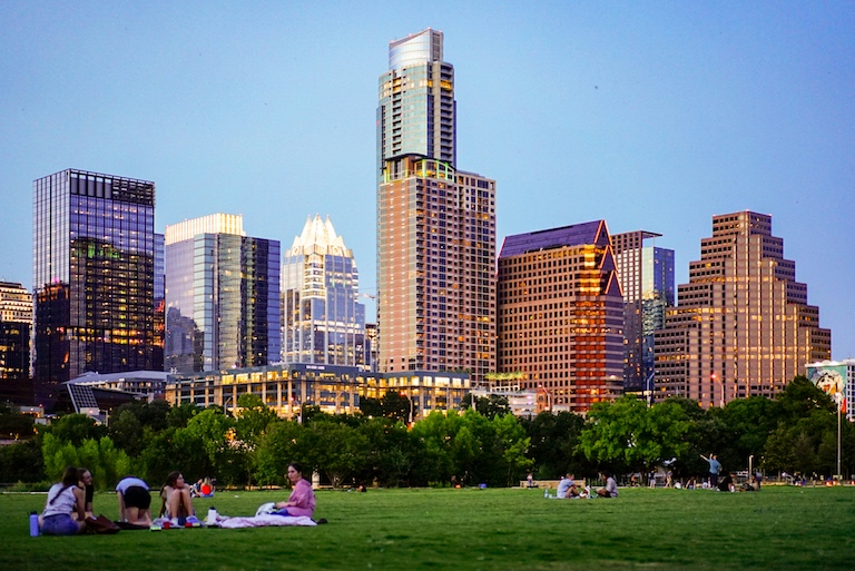 Austin Skyline From Zilker Park